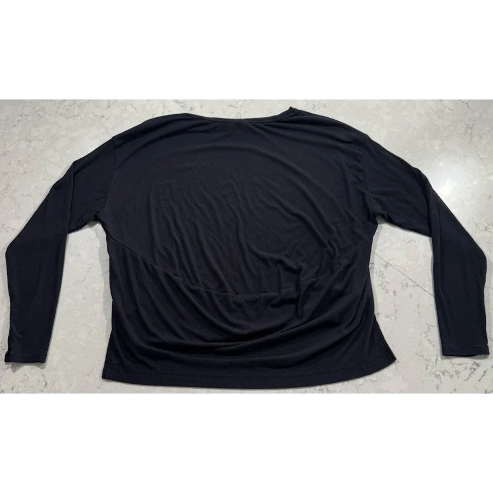 All In Motion Beautifully Soft Long Sleeve T-Shirt Womens Large Black Modal‎ Top